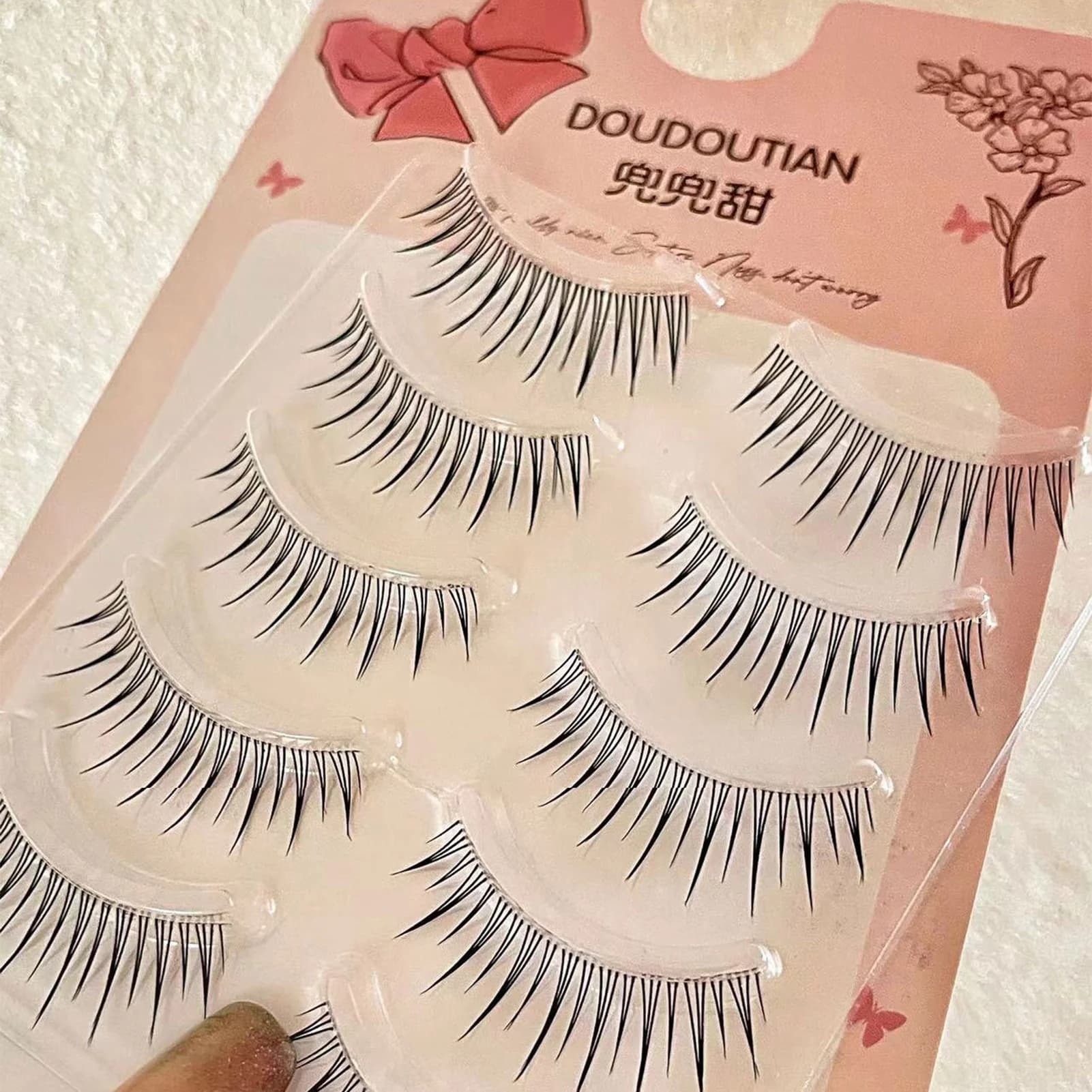 Ciglia finte fai-da-te Strisce complete Ciglia a fascia trasparente Airy Wispy Soffici Aspetto naturale Volume Ciglia Stile coreano Trucco quotidiano