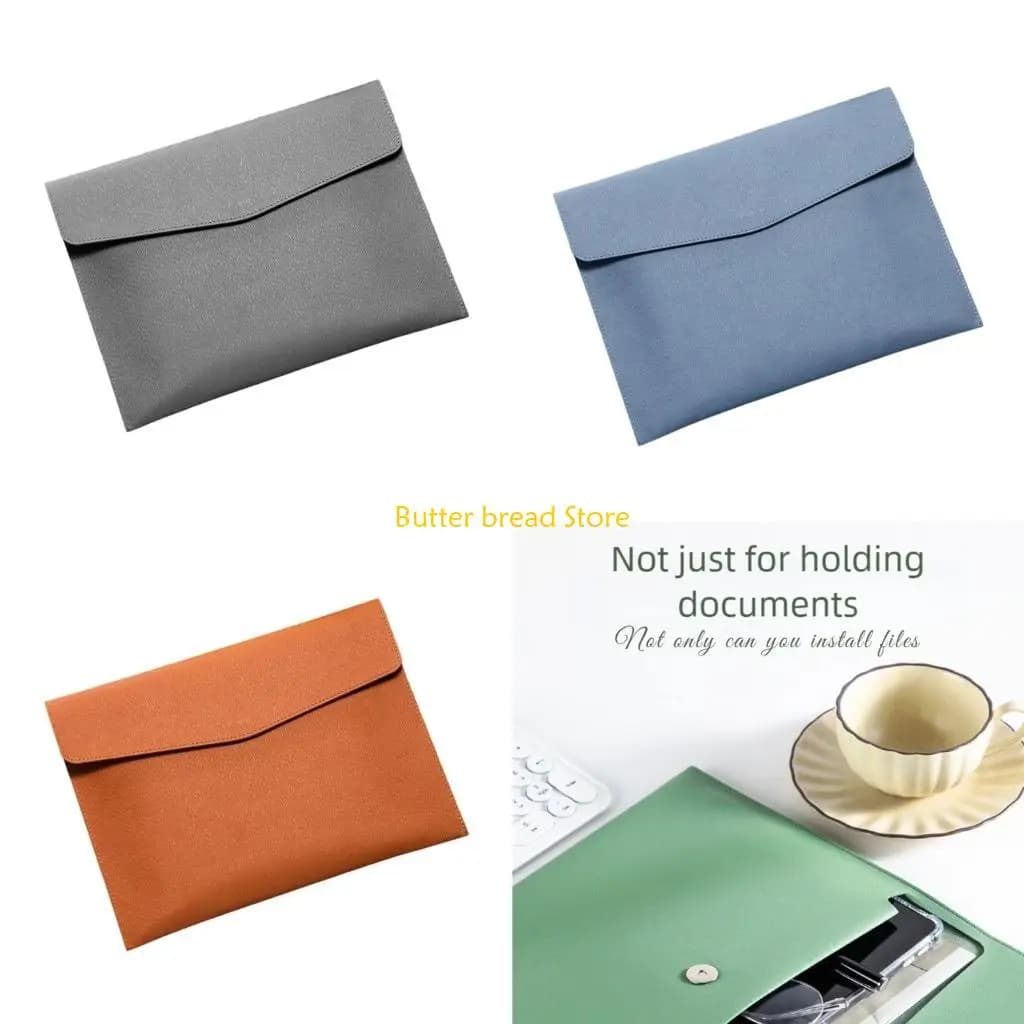 W89C Closure PU File Folders Waterproof Design Holds Various Sheets Suitable for Business Travel Office Organization