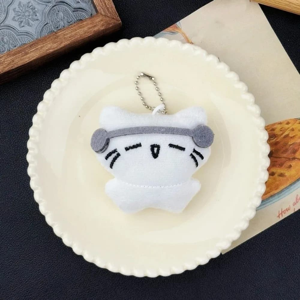 Creative Funny Earphones Cat Pendant Cartoon Bag Hanging Sad Cat Keychain Key Ring Gift