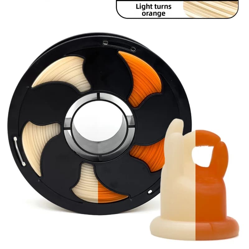 Photochromic Orange PLA Filament for FDM 3D Printers, 1KG Spool