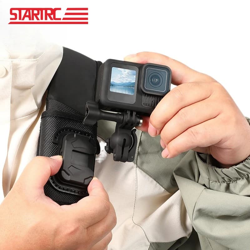 Clip per Zaino con Velcro STARTRC per Insta360 X5 Go Ultra Ace Pro 2/DJI Action 6 5 Pro 4, Accessori per Montaggio su Tracolla Regolabile