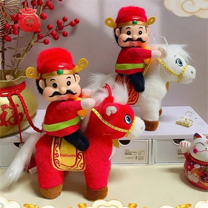 Nuovo peluche cavallo cinese mascotte animale di peluche peluche giocattolo di peluche benedizione di Capodanno souvenir anno cinese del cavallo