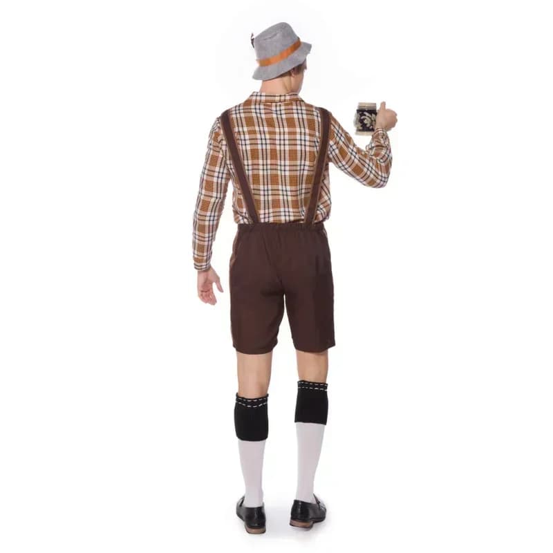 Costume da Oktoberfest per Uomo, Abbigliamento Bavarese per Festival della Birra Tedesca, Set per Cosplay Maschile Adulti, Costume per Festa di Halloween