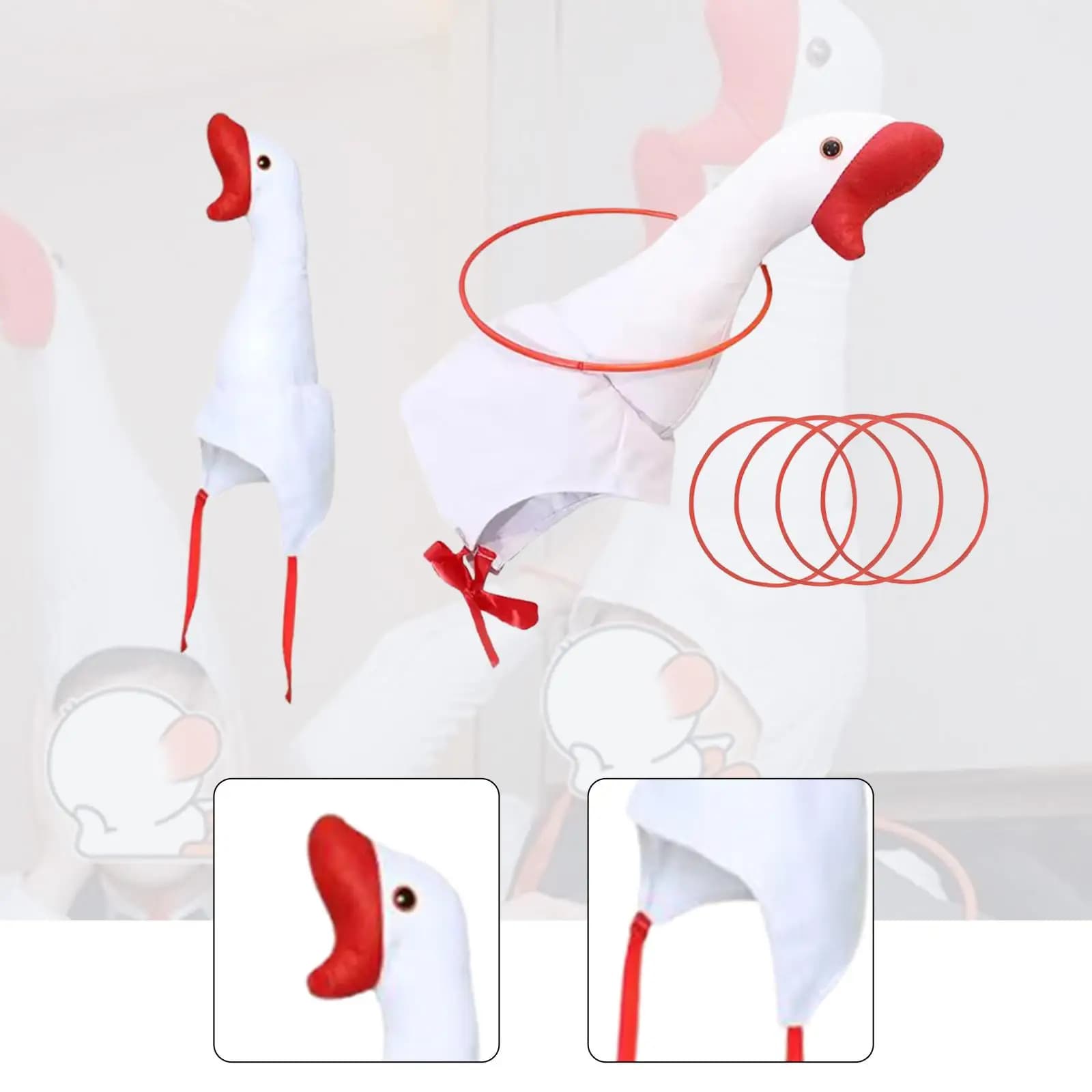 White Oca Plush Hat, Copricapo for Animal Theme Party, Berretto Comfortable for Winter Costumes and Photo Accessories