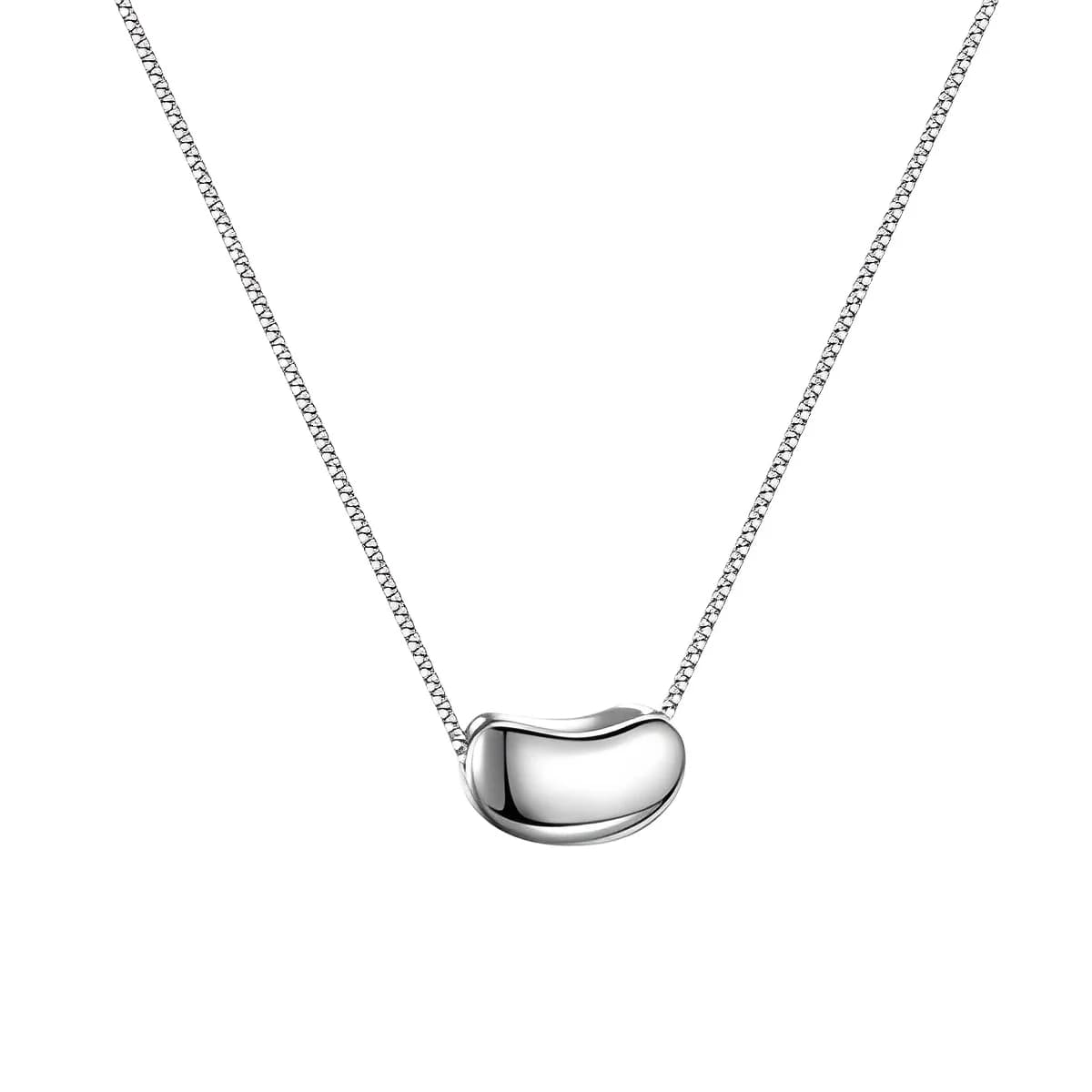 Collana con ciondolo a forma di fagiolo in argento sterling 925, gioielli classici per le donne, gioielli di moda, festa, regalo di San Valentino, 45 cm