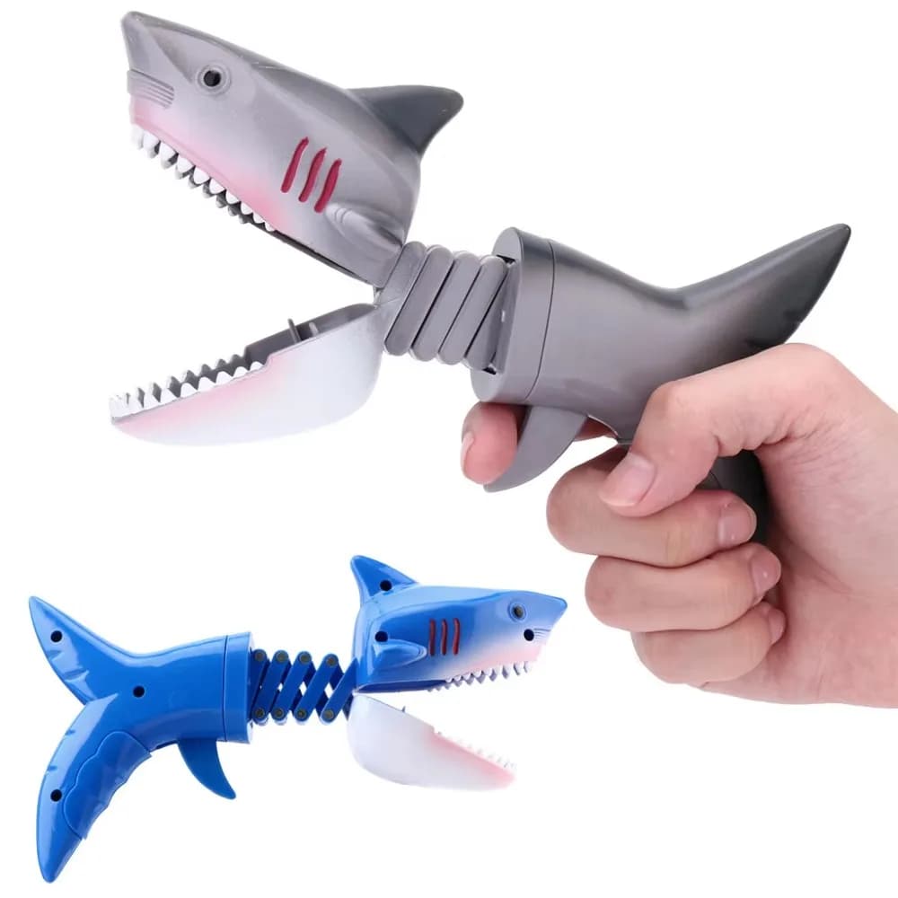 Scherzo divertente Spoof Shark telescopico Spring manipolator Clip Bite Hand Dinosaur Prank giocattoli di interazione genitore-figlio roba fresca