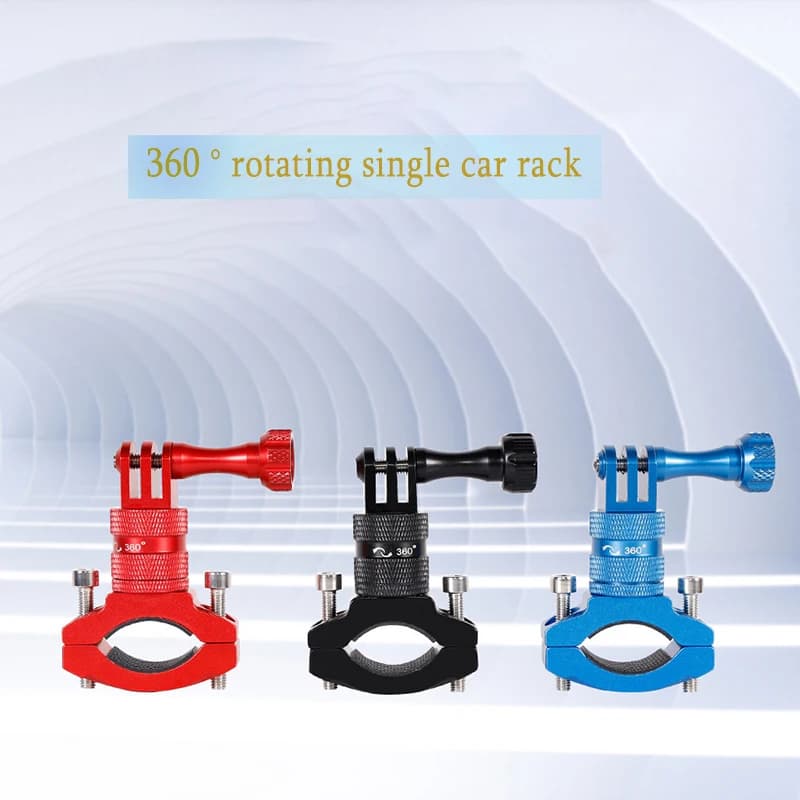 Support for Handlebar 360° Rotating Aluminum Bike for Gopro Hero7/6/5/4/3 Session with 1/4 Screws for Assembly Action Camera