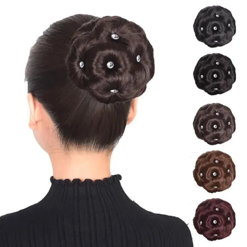 Diamond studded Nine Flower Colorful Diamond Nine Flower Bag Wig Cradle Grasp Clip Wig Cradle Bridal Hair Ornament Curly Hair