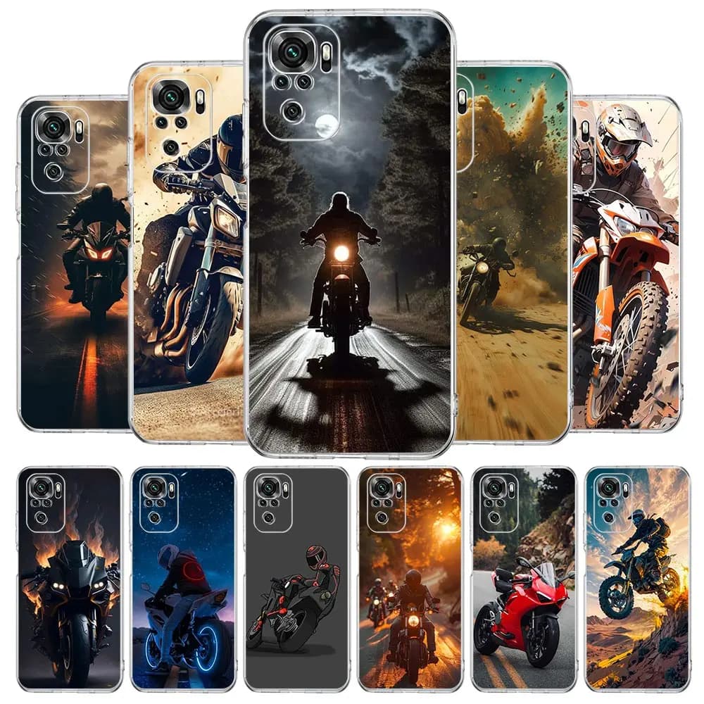 Phone Case For Xiaomi Redmi Note 14 13 12 5G 9 8 10 11 Pro Plus 4G 9T 13C 12C 10C 9C 9A Soft Cover Moto Cross Motorcycle Sports