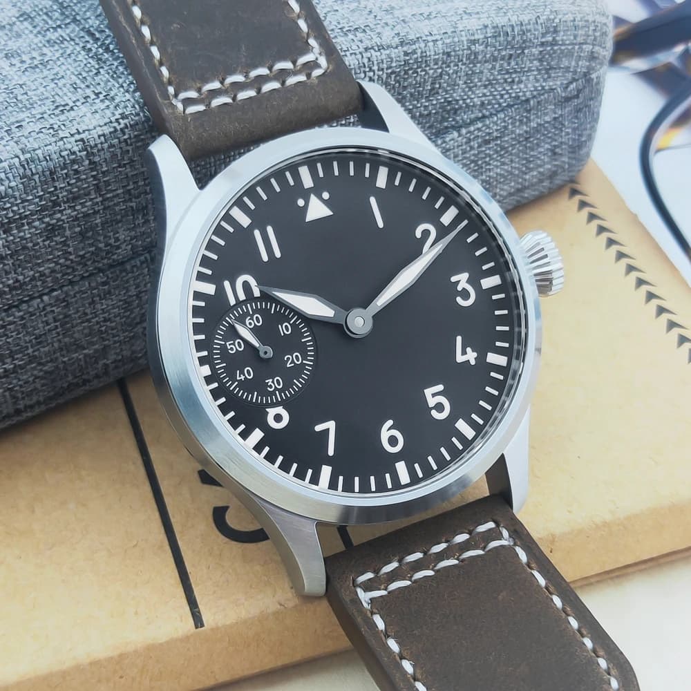 Orologio Corgeut di lusso con vetro zaffiro da 42 mm, quadrante sterile, movimento a carica manuale St3600 o ETA6497, cassa in acciaio 316L, orologio da uomo impermeabile