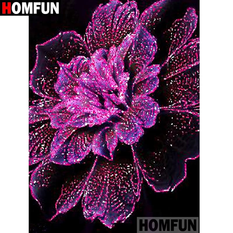 HOMFUN 5D DIY Diamond Painting Full Square/Round Drill "Blooming flower" 3D Embroidery Cross Stitch gift Home Decor A01879
