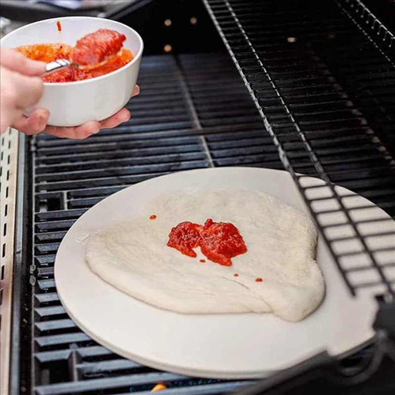A64K 2X Pietra per Pizza per Cottura-Cordierite Piastra in Pietra per Pizza per Barbecue Grill Forno-Cuoco e Servire Pizza Pane Formaggio-Rotondo 30,5 Cm