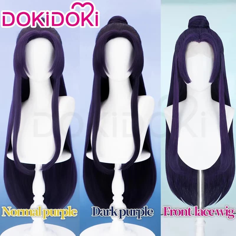 IN MAGAZZINO Jinshi Parrucca Anteriore Del Merletto Anime The Apothecary Diaries Cosplay DokiDoki Uomini Viola Capelli Lunghi Renshi Cosplay Protezione Della Parrucca Gratuita