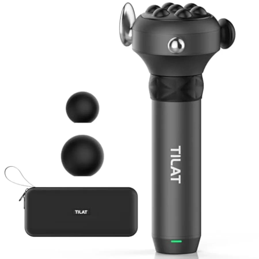 Deep Vibration Massage Gun M1 Max, 6500 RPM, Portable Muscular Massage with Powder Head for Trigger Points and Full Massage