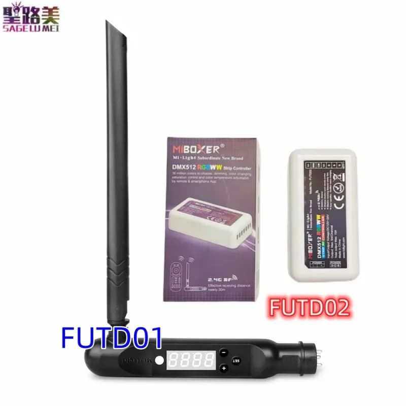 MiBoxer FUTD01 DMX 512 trasmettitore LED Wireless FUTD02 DMX512 Controller striscia RGB + CCT DC12V-24V per lampade Led 2.4G RGB + CCT