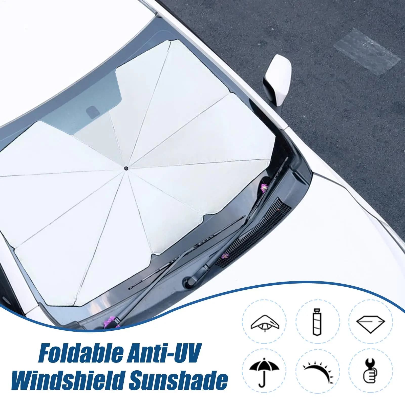 Parabrezza per auto Parasole Interni automobilistici Protezione solare Retrattile Anti-UV Privacy Schermo Riduzione del calore per conducente Caldo
