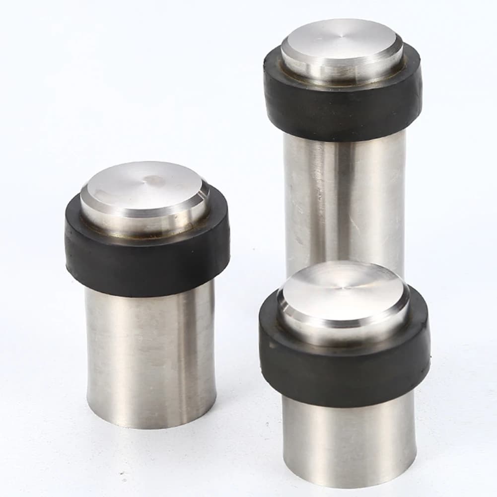 Fermaporta in gomma in acciaio inossidabile Supporto per porta senza punzonatura Fermaporta Fermaporta da pavimento Hardware per porta fermaporta senza chiodi montati a parete