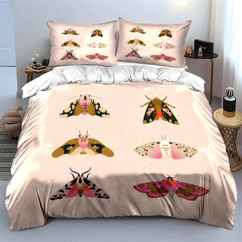 Set di biancheria da letto colorato con motivo a farfalla, con 1 copripiumino e 2 federe, singolo, matrimoniale, king size, queen size, idea regalo