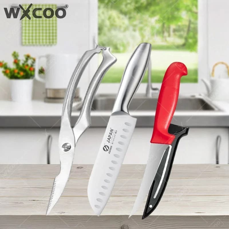 WXCOO Professional knife for Dextering stainless steel, Butcher's knife, BBQ knife, Fruit knife, Chef's kitchen knives, Kitchen utensils, Meat hanger