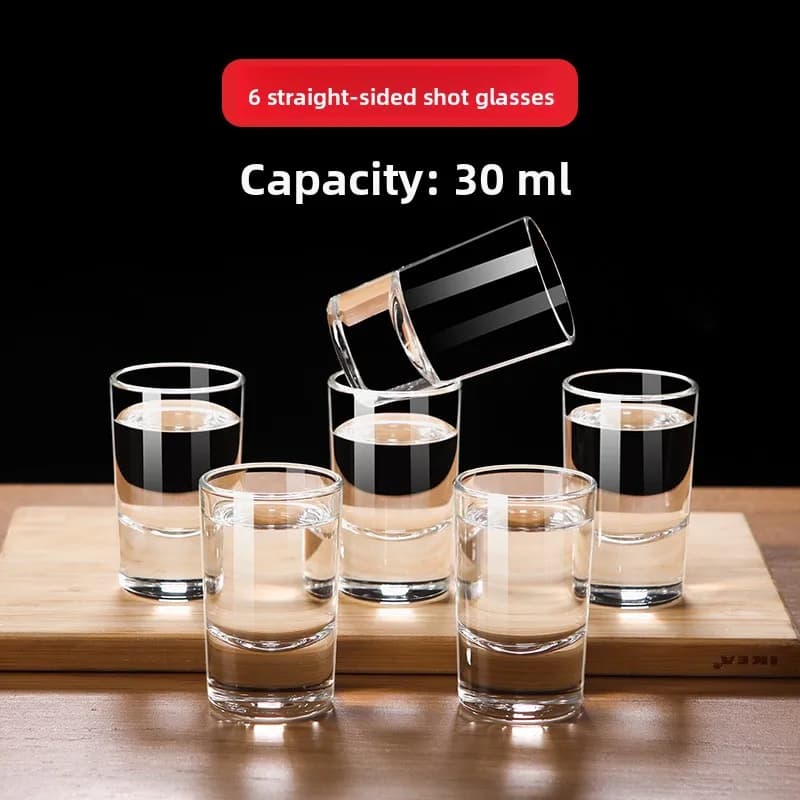 Luminarc Thick Bottom Glass White Wine Cup Set Small Liquor Cup Bullet Cup Drunk Cup Home Creative Drinking Set of 6