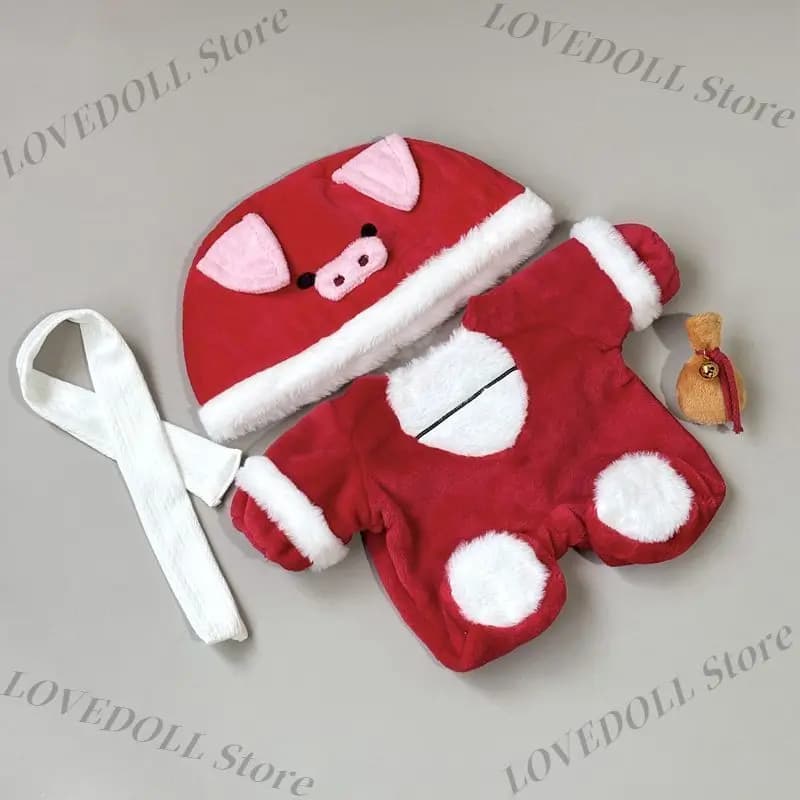 Kawaii New Year Clothes Hats Sets For 40cm Sitting Posture Plush Cotton Doll Body Pillow Dress Up Outfit Cute Toys Girl Gift New