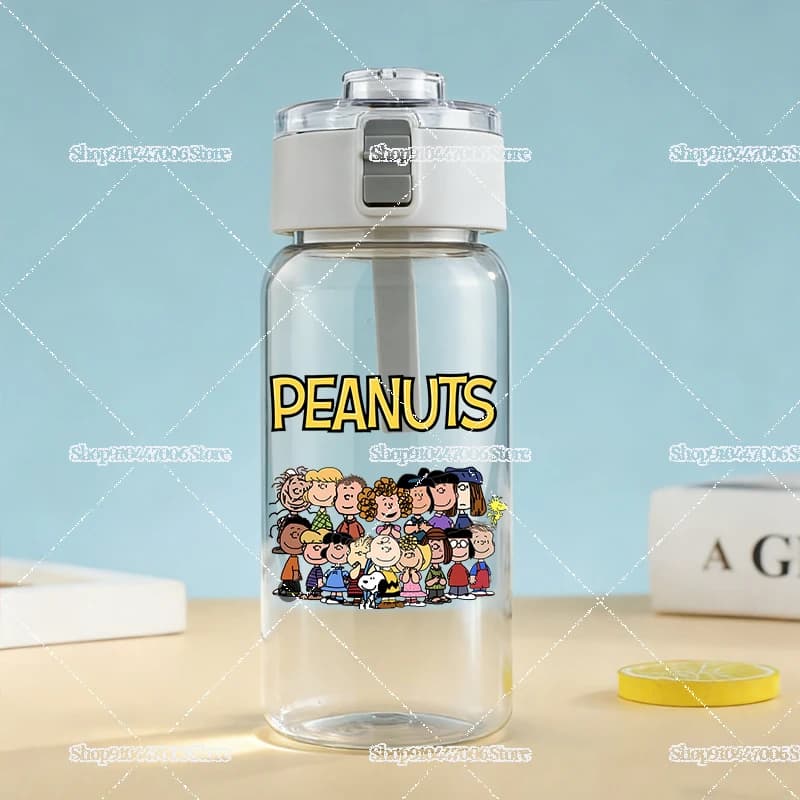 Borraccia Trasparente Bianca con Personaggio Snoopy, Robusta e Antiurto, Bottiglia d'Acqua Kawaii Anime a Forma di Cucciolo, Portatile per Sport all'Aperto