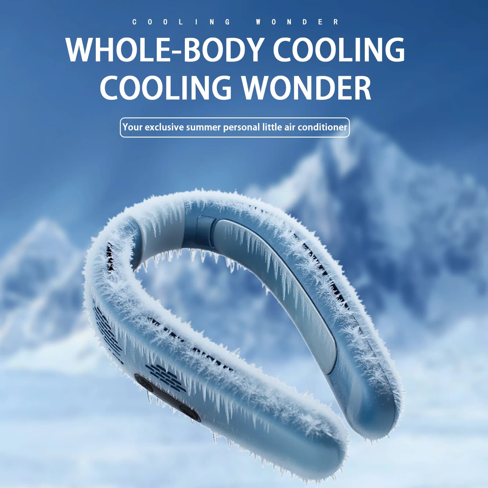 Ventilatore da collo silenzioso Ventilatore senza lama ricaricabile Mini ventilatore da collo sospeso ad energia elettrica Ventola di raffreddamento portatile da collo