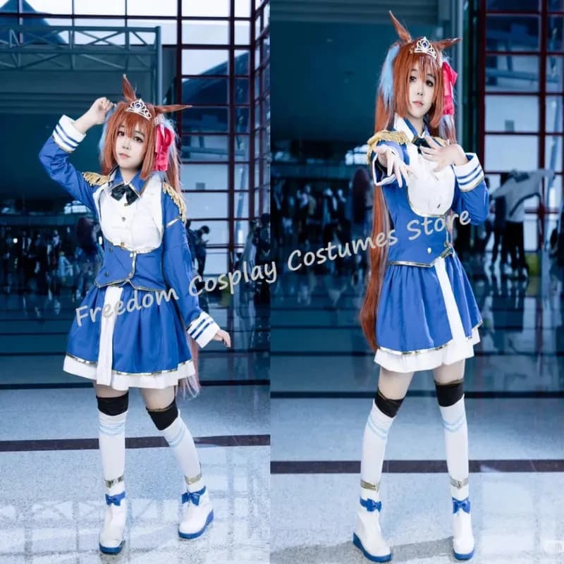 Gioco Anime Uma Musume: Pretty Derby Daiwa Scarlet Costume Cosplay Parrucca Uniforme da combattimento Gonna Donna X;2,F;5.N