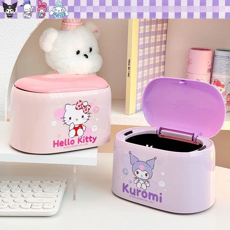 Grazioso Cestino da Scrivania Sanrio, Cinnamoroll Kuromi Hello Kitty, Kawaii Cartoon Anime, per Ufficio e Camera da Letto, Regali per le Vacanze, Articoli di Moda
