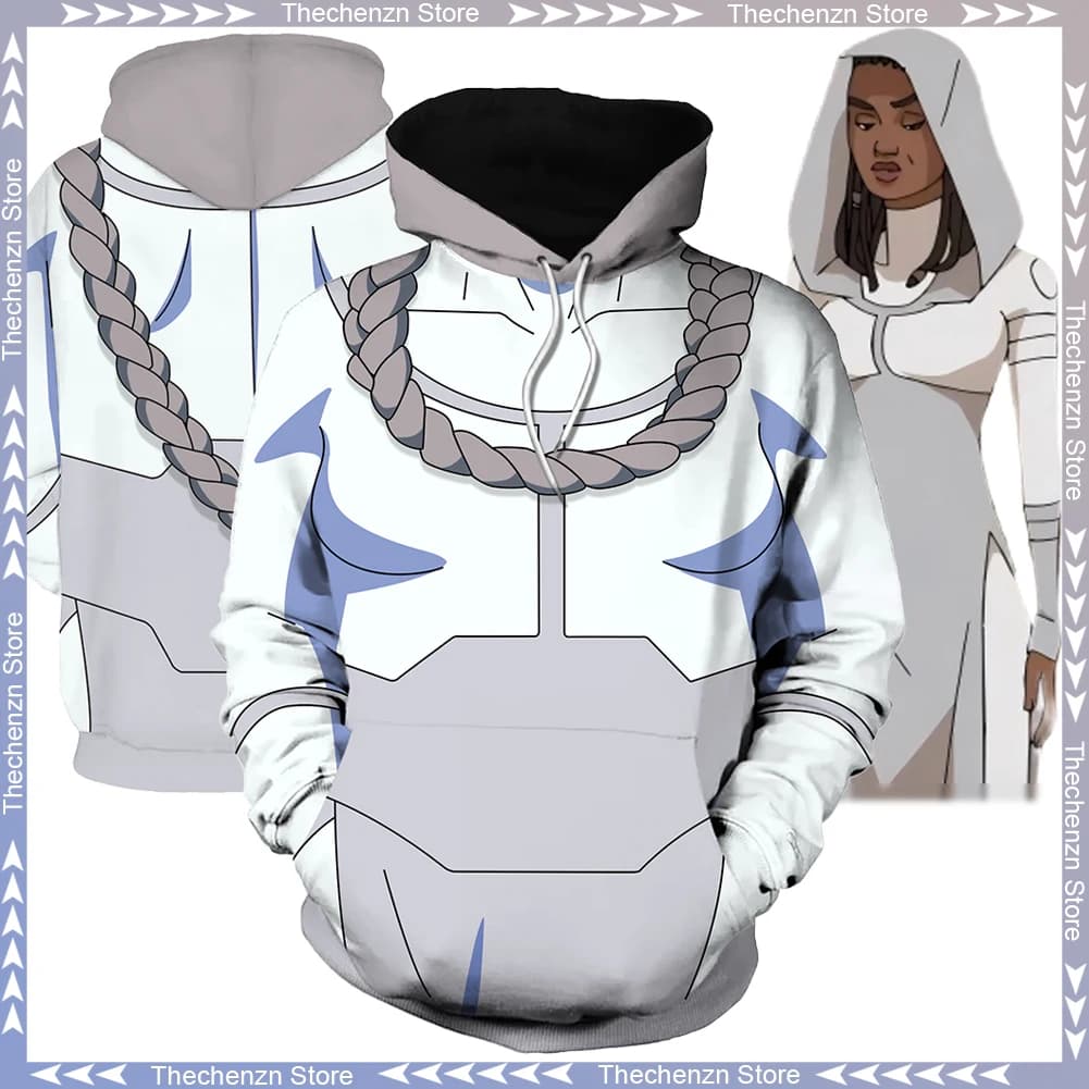 Costume da Donna per Cosplay di Anissa Grayson, Vestito con Cappuccio per Halloween, Outfit per Feste a Tema