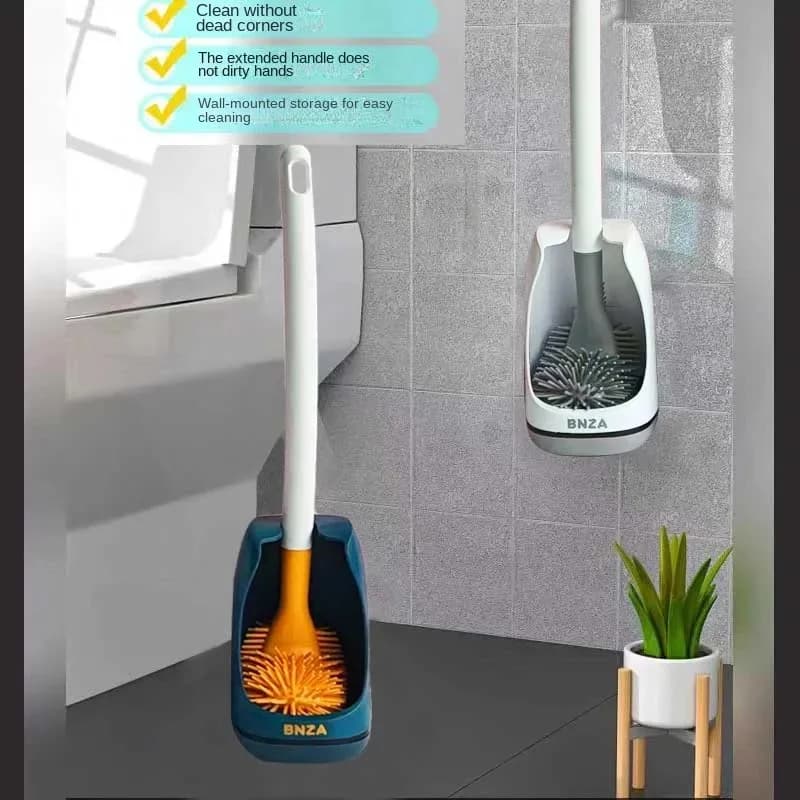 Scopino per WC in silicone Accessori WC Borstel Nessun angolo morto Lavaggio domestico Pulizia Setole morbide Artefatto Bagno Tocadores