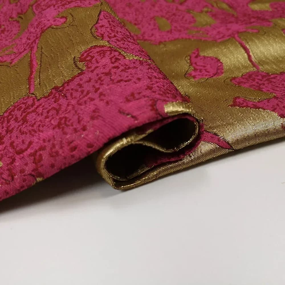Jacquard Brocade Fabric Gold Thread Abstract Graffiti European High-end Short Skirt Trench Coat Brand Diy Sewing Wholesale Cloth