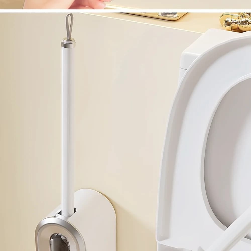 For For JOHJI Household Toilet Brush With Holder Wall Mounted Deep Cleaning Tool Long Reach Scrubber Bathroom Accessories
