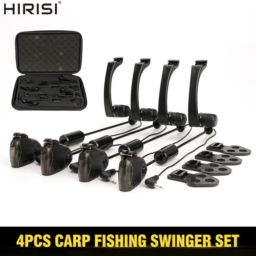 Set di Swinger per Pesca alla Carpa Hirisi B2028A, Allarme da Pesca con Indicatore di Abboccata Illuminato a LED, Swinger ad Alta Visibilità, Attrezzatura per Pesca alla Carpa