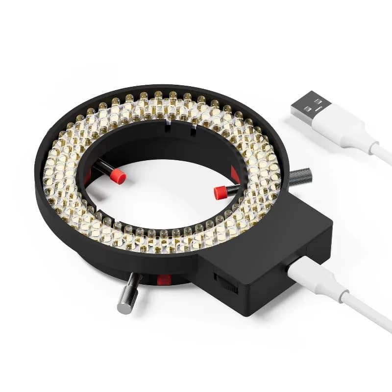 YCS 6558 Microscope Light-Ring Light Adjustable 144 Lamp Beads LED Light Source Industrial Microscope Ring Illuminator Tools Set