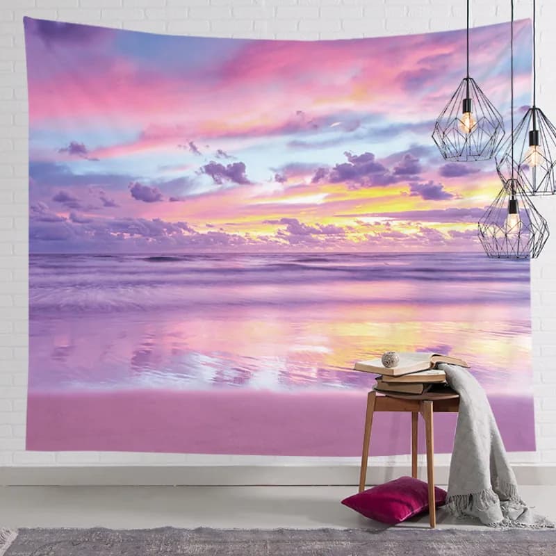 Decorazione della stanza rosa Kawaii appeso a parete arazzo sfondo panno soggiorno camera da letto coperta tappetino Yoga tappeto telo mare