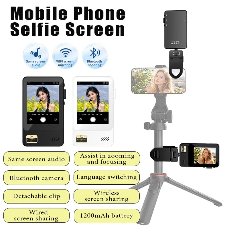Magnetic Monitor Device for Wireless Smartphone X40i Rear Camera for Wireless Selfie Screen for Live Selfie Photography