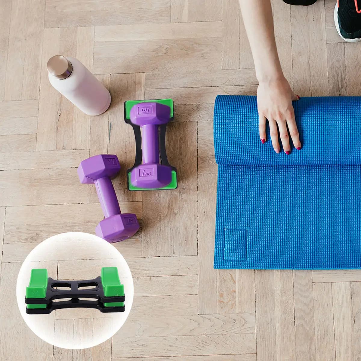 Supporto per manubri in plastica ABS, 1 paio, per sollevamento pesi, supporto per flessioni, staffa antiscivolo da pavimento, accessori per attrezzature fitness