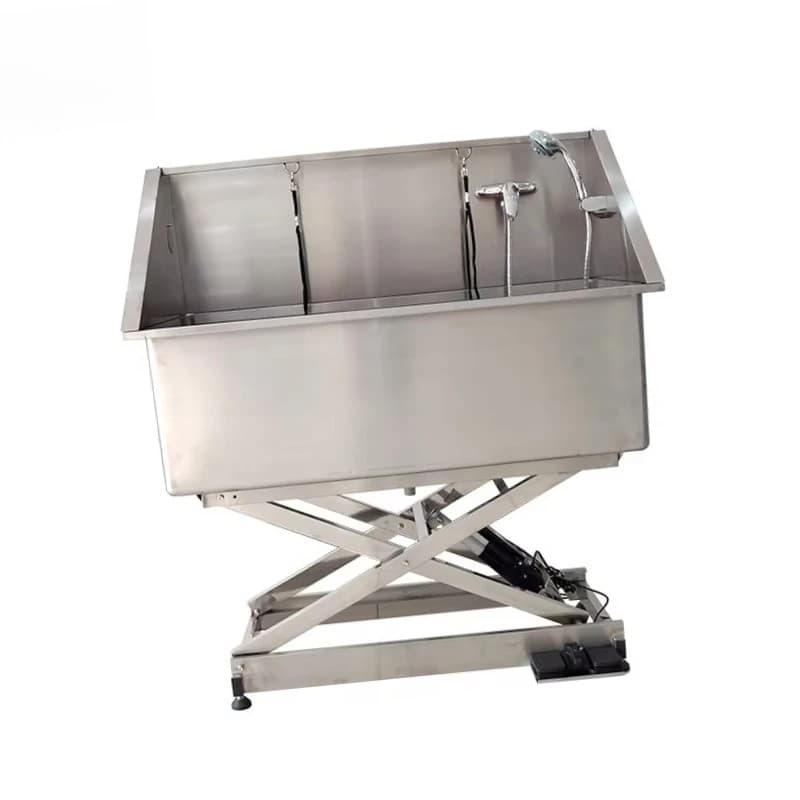 Vasca da Toelettatura per Cani in Acciaio Inox con Sistema di Sollevamento Elettrico e Drenaggio per Forniture per Animali 2026