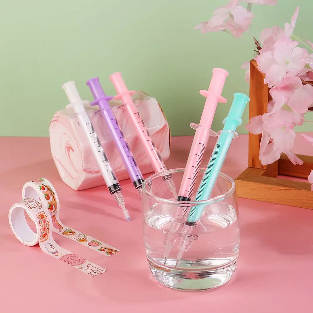 Set di 12 Penne Gel a Iniezione, Scrittura Fluida, Punta Fine, Asciugatura Rapida, Set di Cancelleria Portatile per Scuola, Ufficio, Scrapbooking e Colorazione