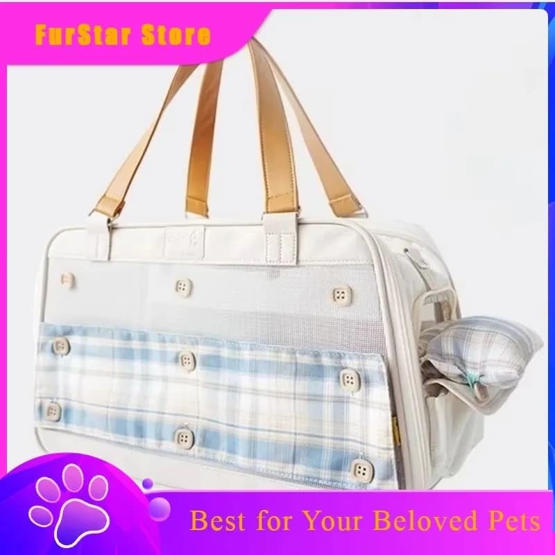 FurStarIns Button Pet Carrier Sling Shoulder Handheld Cat Bag Breathable Portable Large Capacity For Dogs Womens Pet Carrying Ha