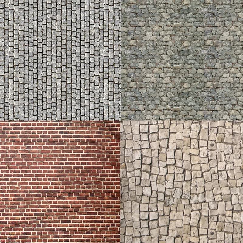 6 pz/10 pz Simulazione Strada Terra di Mattoni Adesivo Modello Fai Da Te Fare Costruzione di Casa Micro Paesaggio Kit di Materiali di Carta 21x29 cm