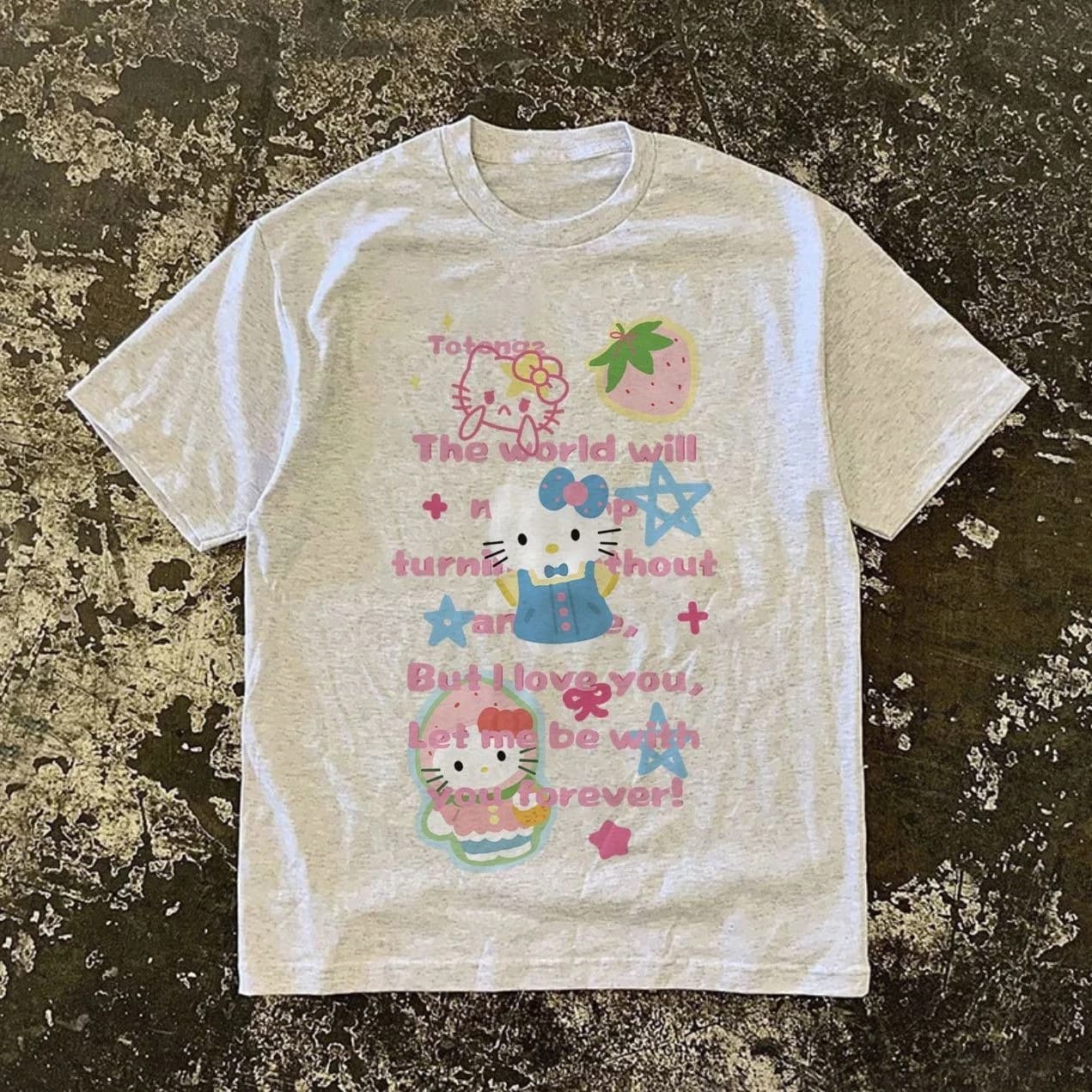 T-shirt Kitty Cat da donna, in cotone, di alta grammatura, molto comoda da indossare, disponibile nel 2026.