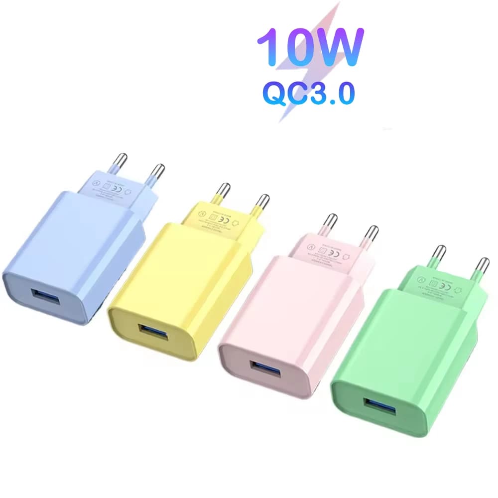 Caricatore USB da 10W a ricarica rapida, adattatore da parete per iPhone 15 Pro Max, Samsung, Xiaomi 14, Huawei e altri cellulari.
