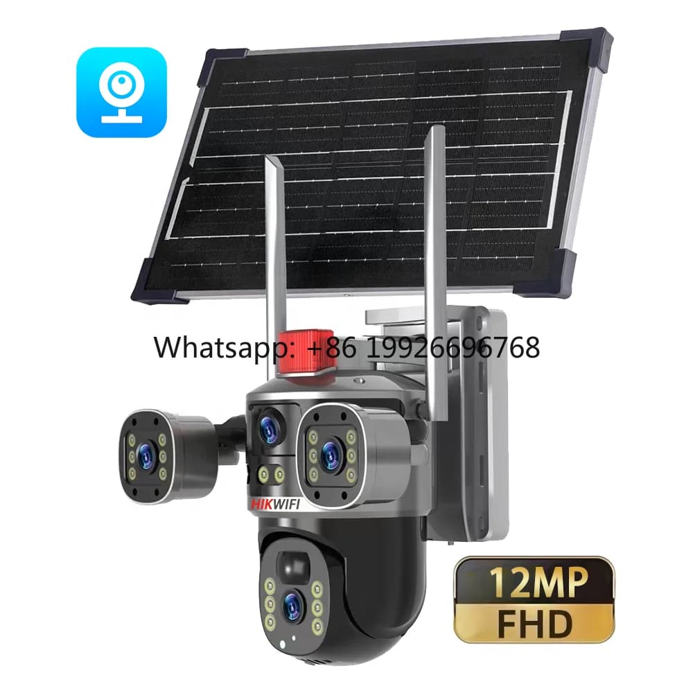 4MP Eseecloud V380 Pro Solar Powered Wireless 4G WiFi PTZ Camera 4K Outdoor Security 4G Sim Card Solar CCTV Camera