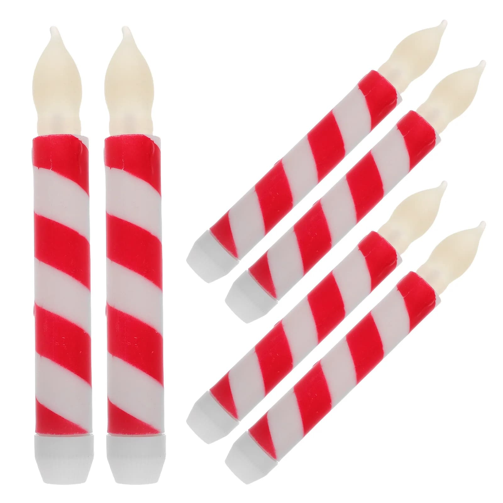 6 flameless LED candles, cone-shaped, with threshing light, for Christmas decorations, windows, home, bar, hotel