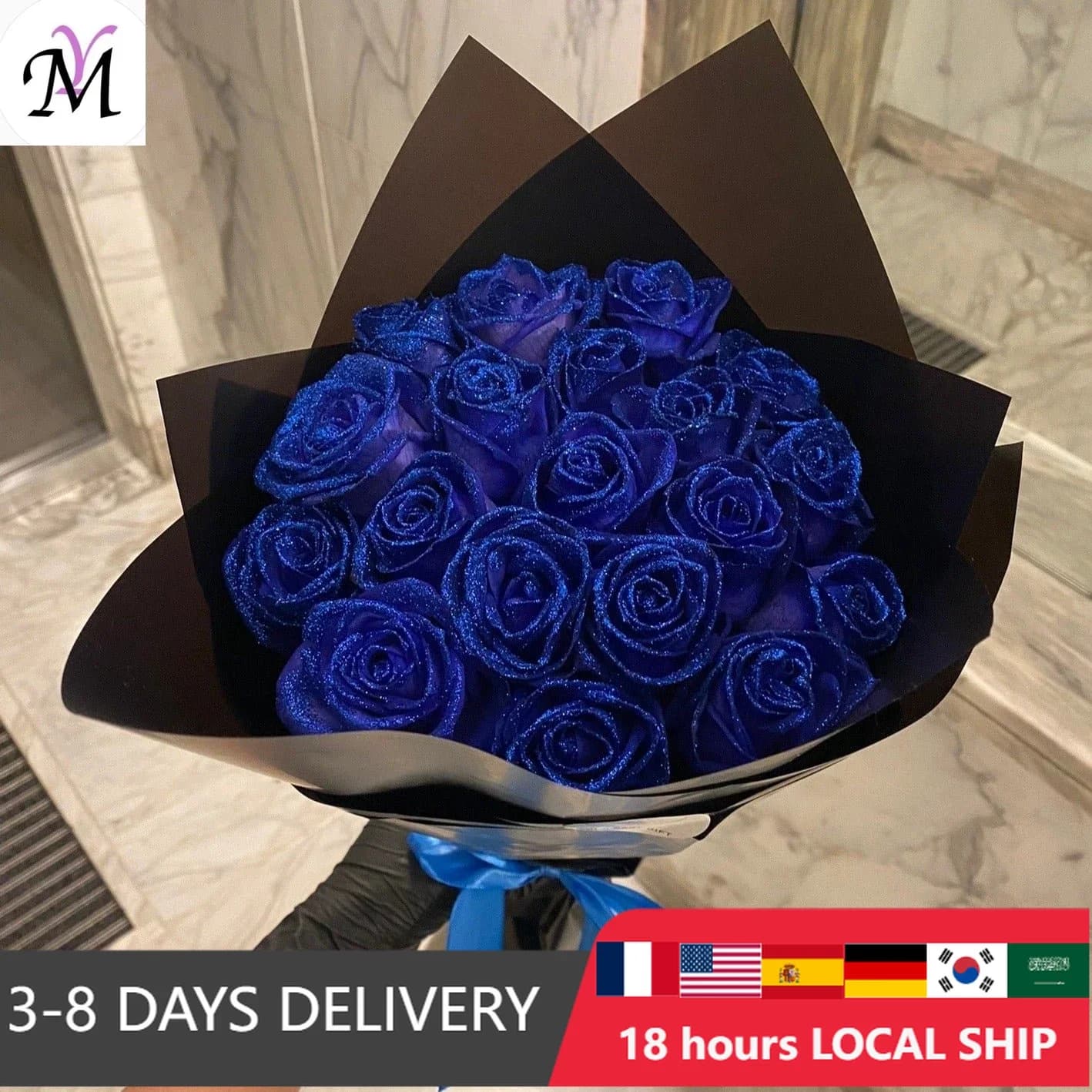 Mother's Day/San Valentino 30/50 pieces 7 cm Glitter artificial flower pink girl friend wife gifts DIY bouquet for wedding Birthday