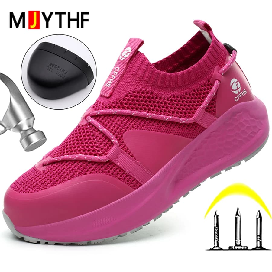 Ultime scarpe da lavoro da donna Scarpe antinfortunistiche antiforatura Scarpe da ginnastica con plateau antiscivolo Scarpe da donna con punta in acciaio Comfort Stivali di sicurezza Lady