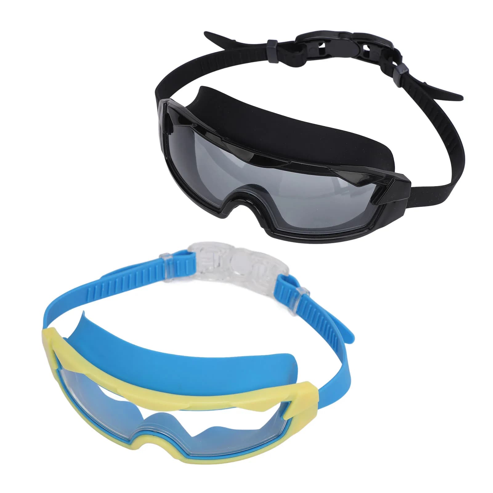 Swimwear with Earplugs, Transparent Lens in PC and Silicone, Large Visual, Anti-fog, for Adults, Men and Women