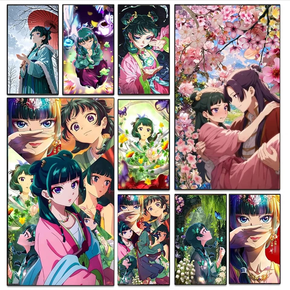 Pittura Diamantata Fai da Te a Forma Quadrata e Rotonda, Mao Mao e Jin Shi per Diari di un Farmacista, Ricamo Diamantato, Pittura a Mosaico, Decorazione per la Casa